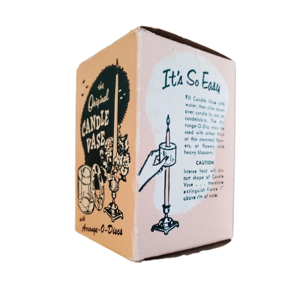 Vintage 1950s Lucite Candle Vases in box - Picture 2 of 7